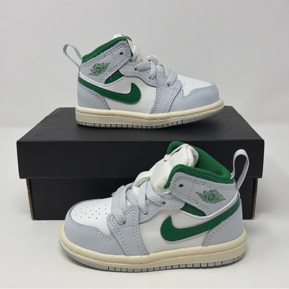 Jordan 1 Mid Toddler 5C Summit White Pine Green DQ8425-142 STORE MODEL